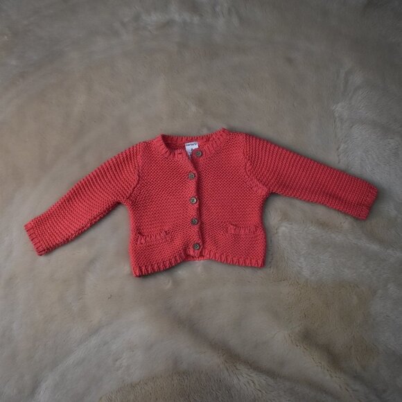 Carters Pink Button up Knit Sweater Size 6 Months - Picture 1 of 6